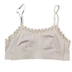 Natori Grey Adjustable Straps Wireless Lace Bra Top Size Small